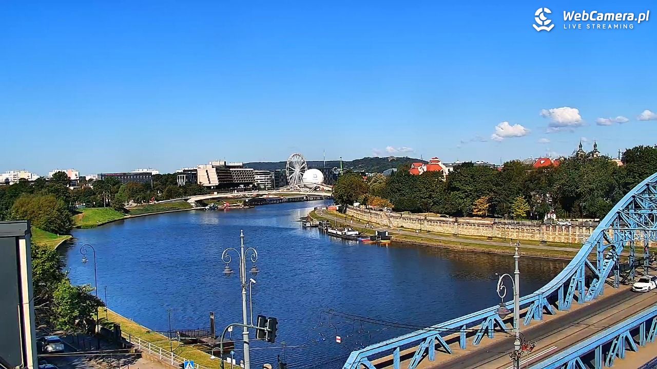 Kraków - widok na Wisłę i Most im. Marszałka Piłsudskiego - 12 sierpień 2026, 09:04