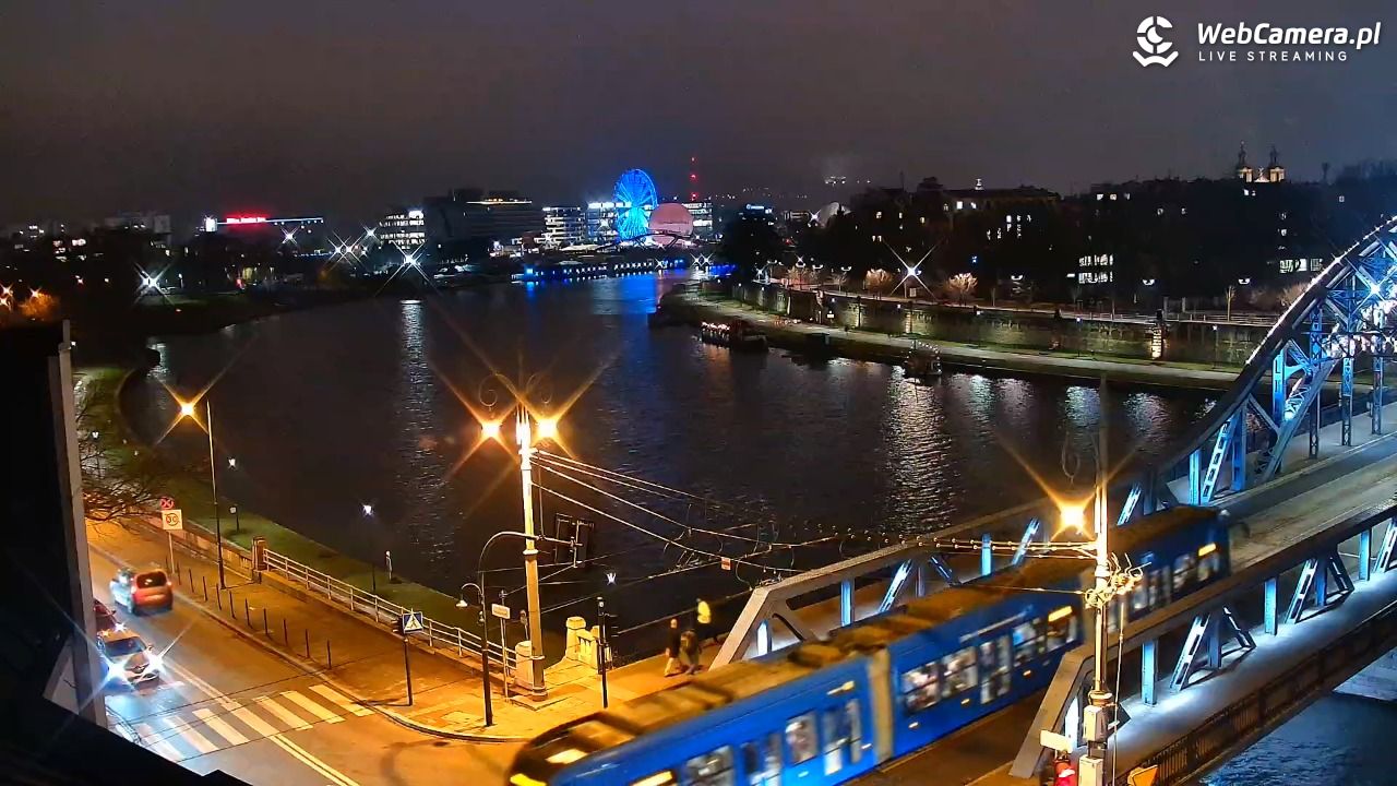 Kraków - widok na Wisłę i Most im. Marszałka Piłsudskiego - 22 grudzień 2025, 17:00