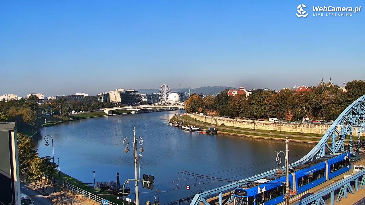 Kraków - widok na Wisłę i Most im. Marszałka Piłsudskiego - 28 wresień 2026, 09:08
