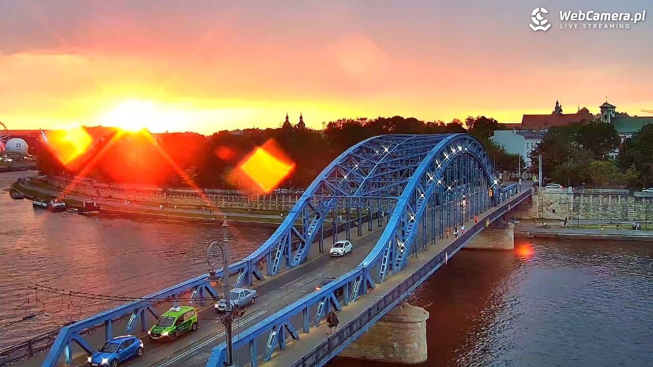 Kraków - widok na Wisłę i Most im. Marszałka Piłsudskiego - 16 sierpień 2026, 19:40