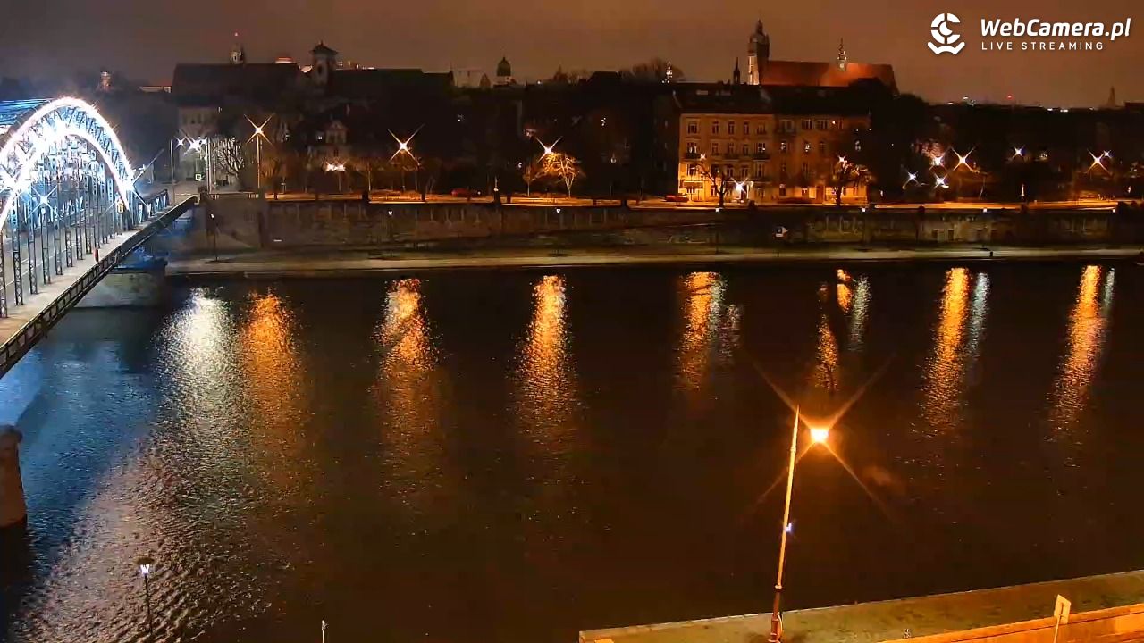 Kraków - widok na Wisłę i Most im. Marszałka Piłsudskiego - 26 grudzień 2025, 01:54