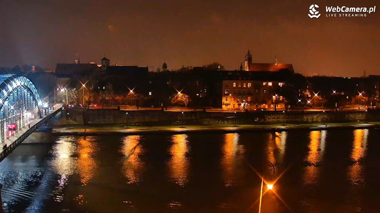 Kraków - widok na Wisłę i Most im. Marszałka Piłsudskiego - 28 marzec 2026, 20:02