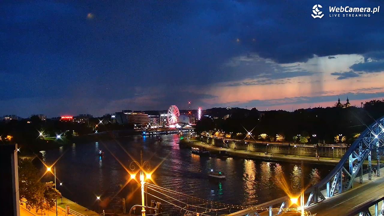Kraków - widok na Wisłę i Most im. Marszałka Piłsudskiego - 16 sierpień 2026, 20:32
