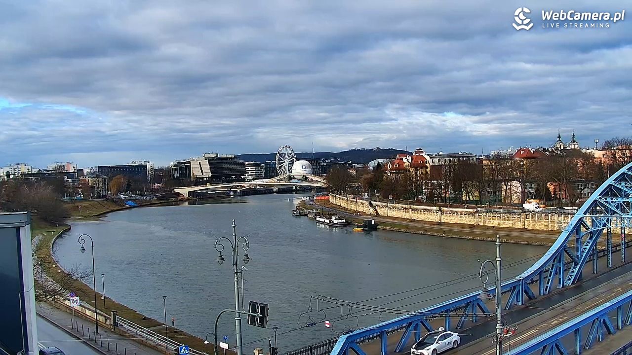 Kraków - widok na Wisłę i Most im. Marszałka Piłsudskiego - 13 luty 2026, 09:36