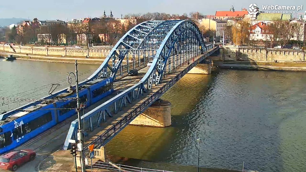 Kraków - widok na Wisłę i Most im. Marszałka Piłsudskiego - 10 luty 2026, 13:54