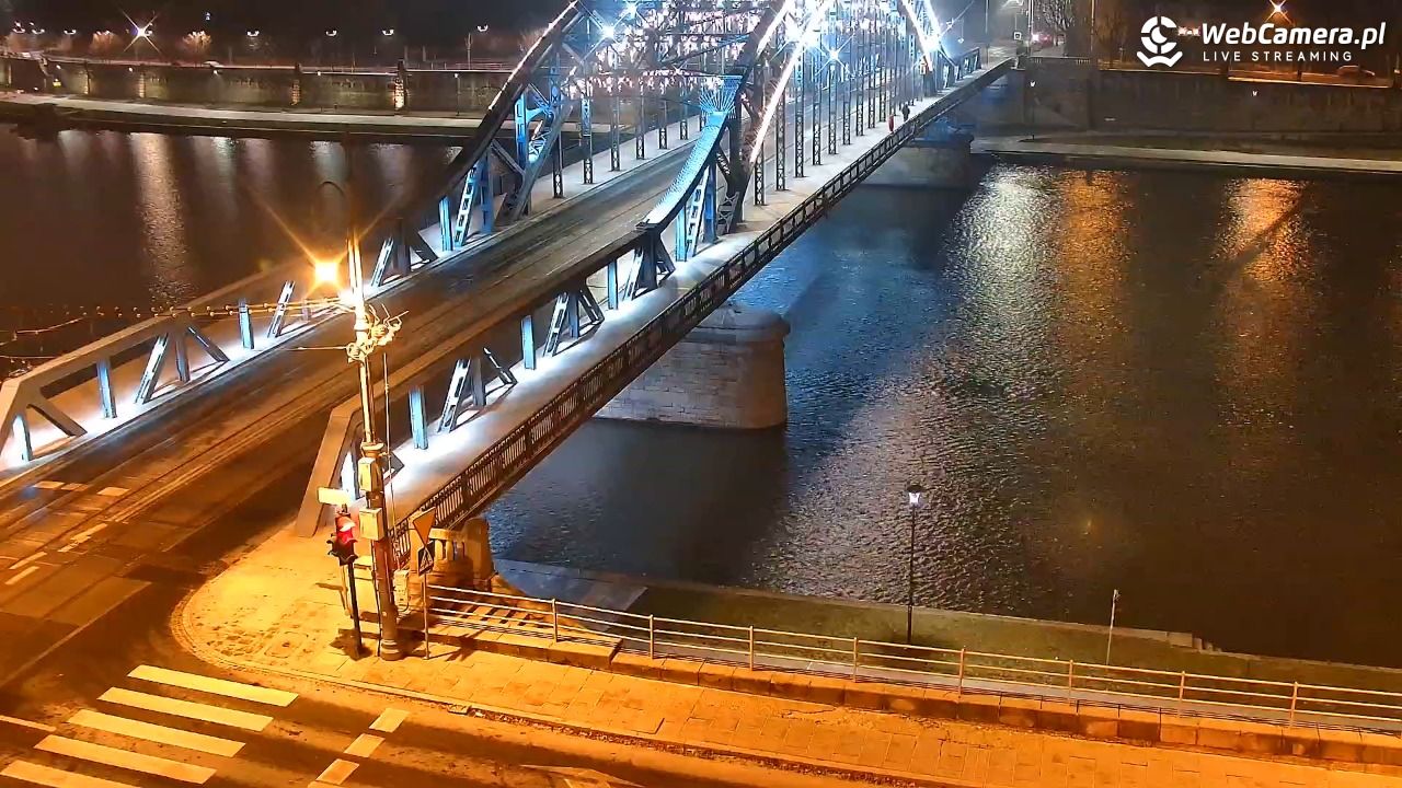 Kraków - widok na Wisłę i Most im. Marszałka Piłsudskiego - 26 grudzień 2025, 23:25
