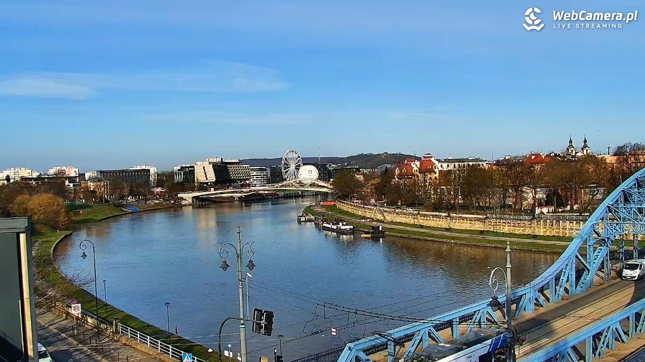 Kraków - widok na Wisłę i Most im. Marszałka Piłsudskiego - 01 kwiecień 2026, 08:34