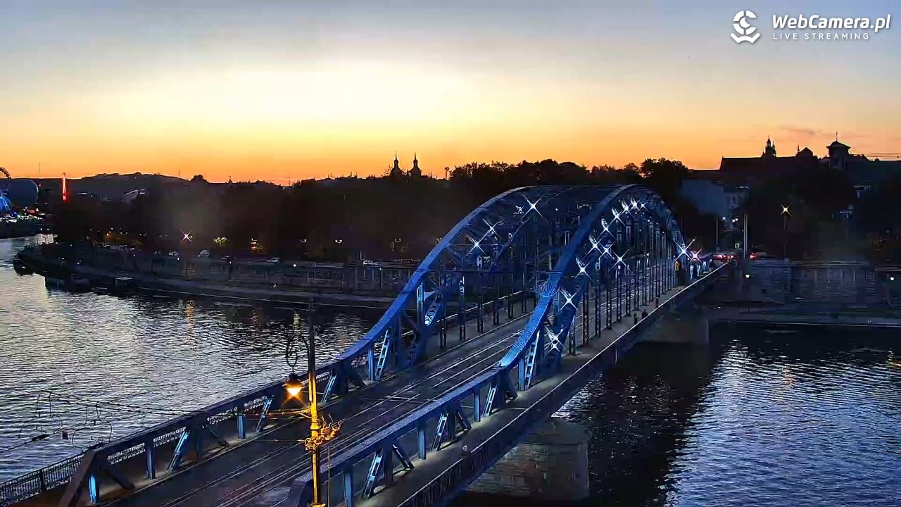 Kraków - widok na Wisłę i Most im. Marszałka Piłsudskiego - 13 sierpień 2026, 20:25