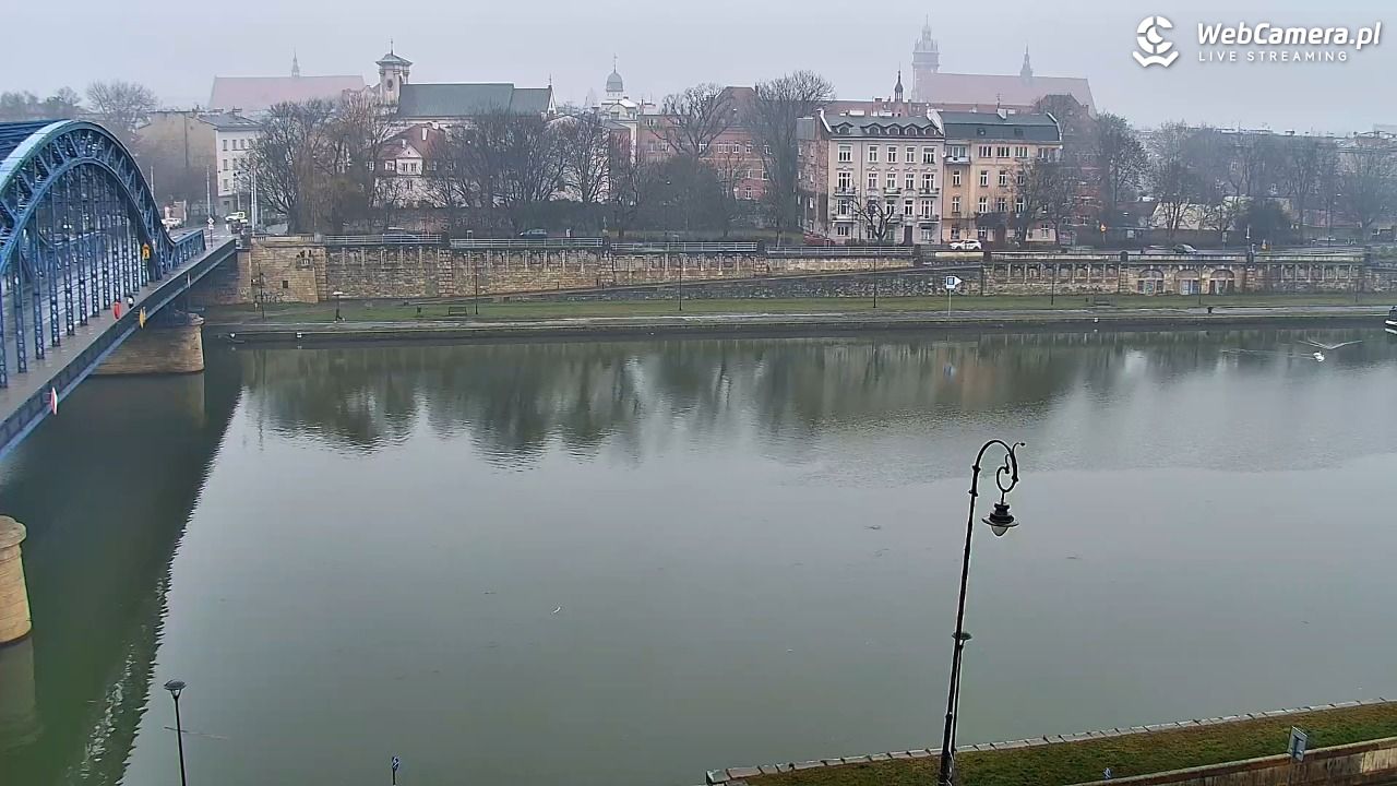 Kraków - widok na Wisłę i Most im. Marszałka Piłsudskiego - 21 grudzień 2025, 09:34