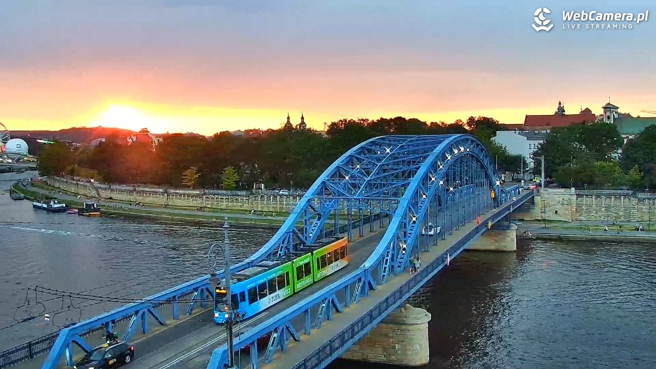 Kraków - widok na Wisłę i Most im. Marszałka Piłsudskiego - 16 sierpień 2026, 19:33