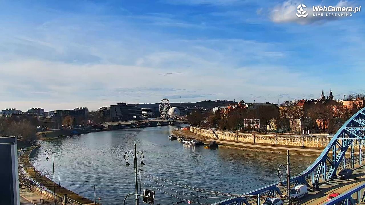 Kraków - widok na Wisłę i Most im. Marszałka Piłsudskiego - 12 luty 2026, 12:58