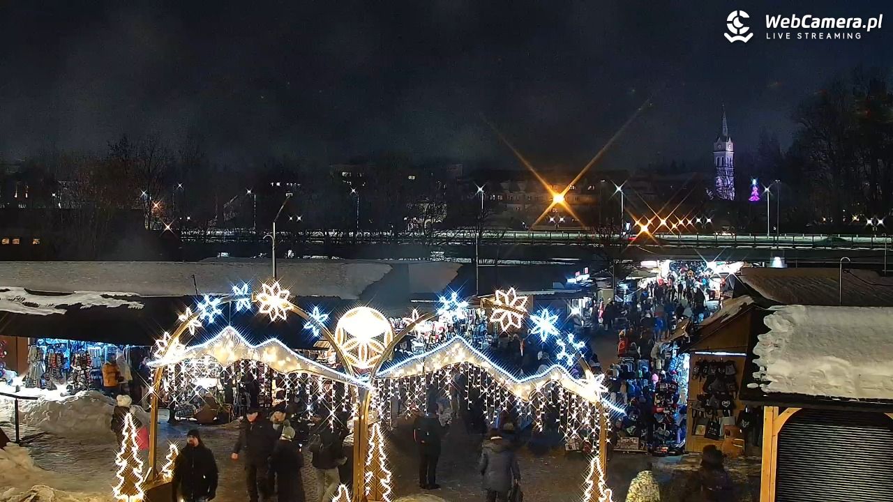 Zakopane - widok na dolną stację kolei na Gubałówkę - 22 styczeń 2026, 18:15