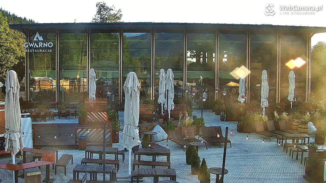 Zakopane - widok na dolną stację kolei na Gubałówkę - 01 wresień 2026, 06:46