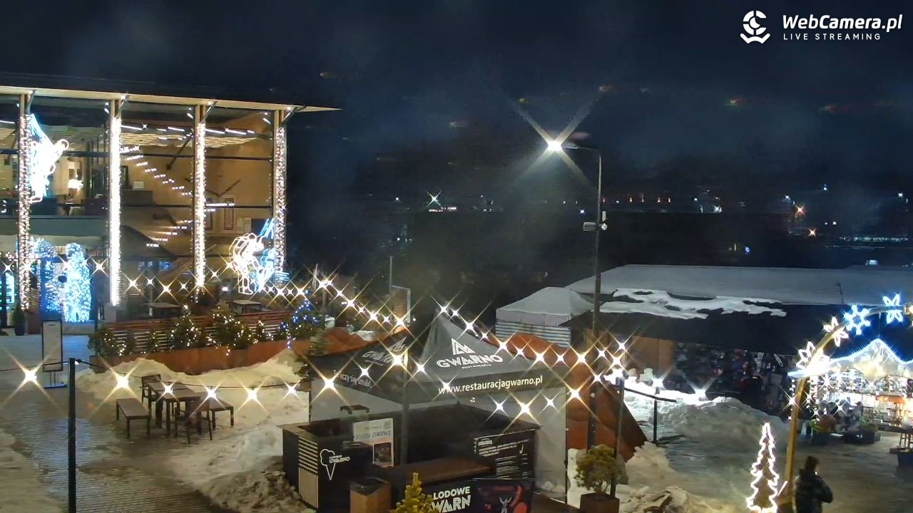 Zakopane - widok na dolną stację kolei na Gubałówkę - 22 styczeń 2026, 20:05