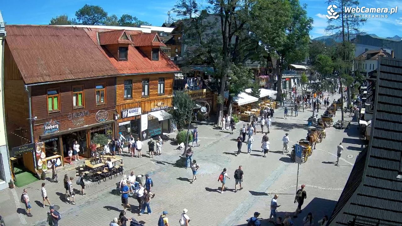 Krupówki Dolne - widok na deptak - 13 sierpień 2026, 14:01