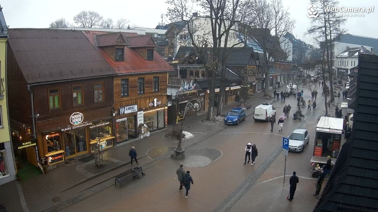 Krupówki Dolne - widok na deptak - 07 luty 2026, 09:45