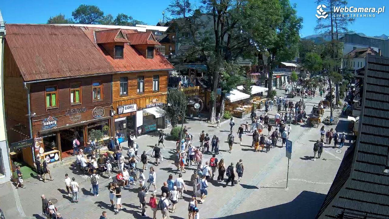 Krupówki Dolne - widok na deptak - 14 sierpień 2026, 14:09
