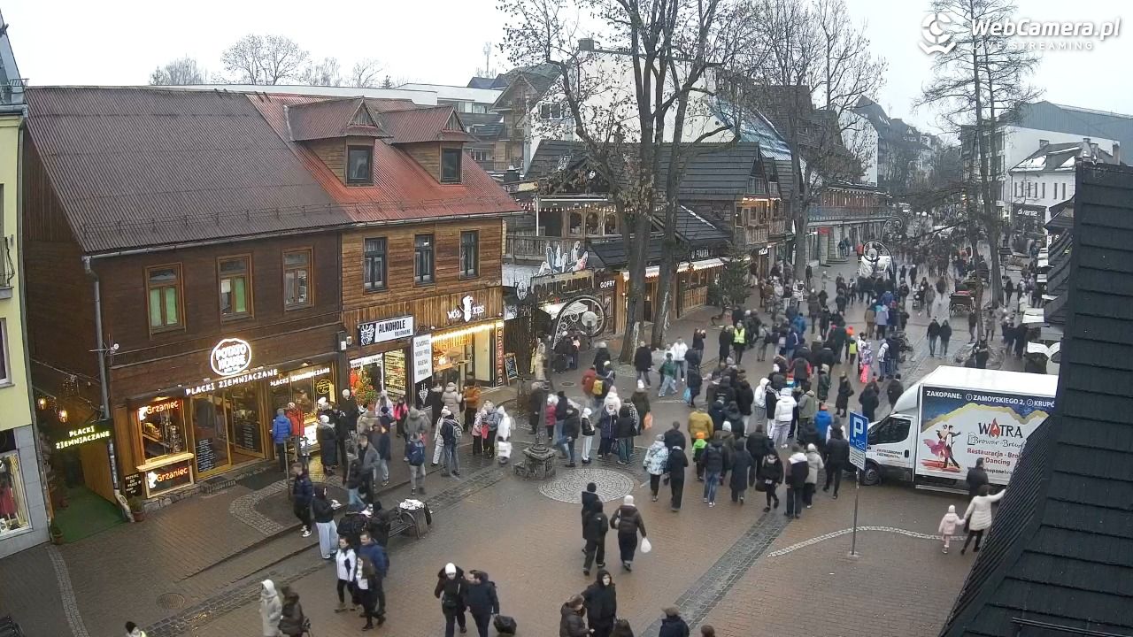 Krupówki Dolne - widok na deptak - 07 luty 2026, 14:53