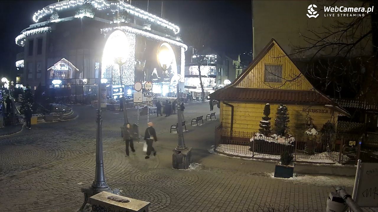 Widok na Krupówki w Zakopanem - 20 luty 2026, 23:01