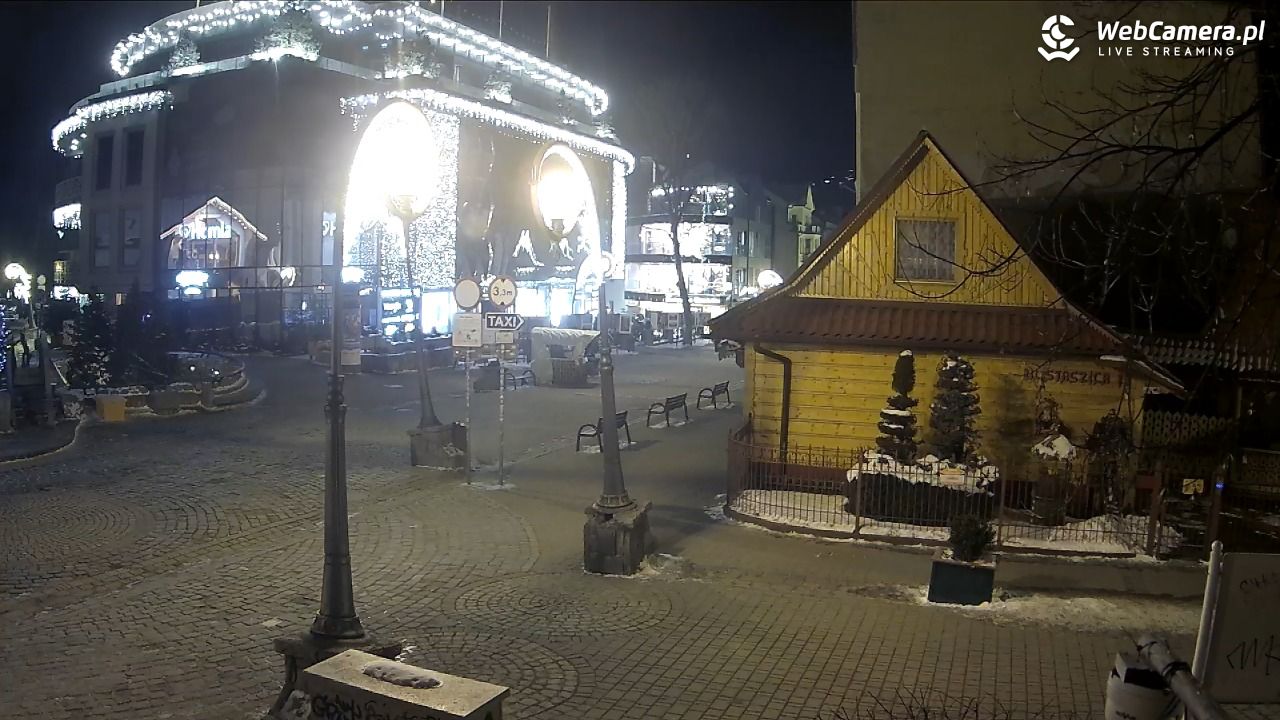 Widok na Krupówki w Zakopanem - 21 luty 2026, 01:12