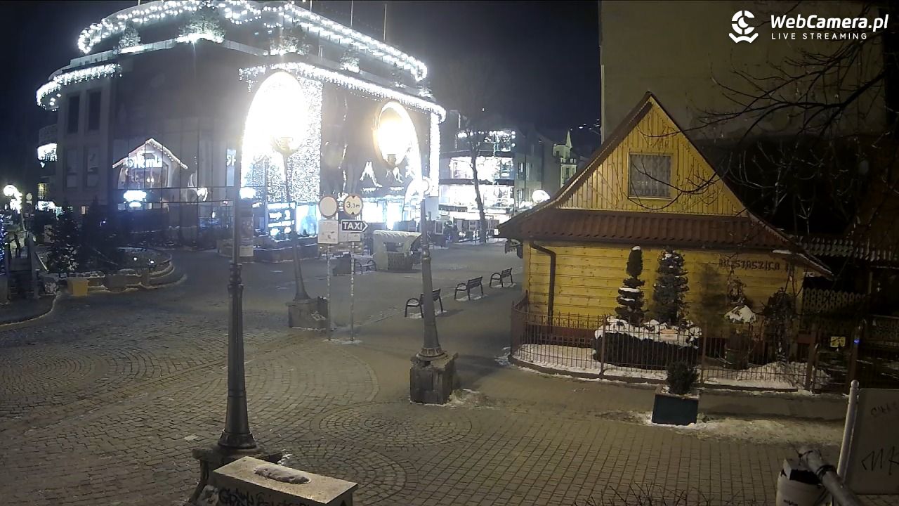 Widok na Krupówki w Zakopanem - 21 luty 2026, 01:12