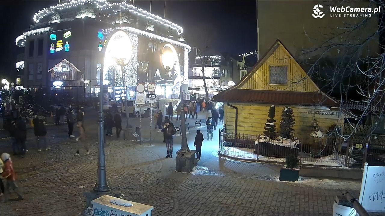 Widok na Krupówki w Zakopanem - 20 luty 2026, 20:28