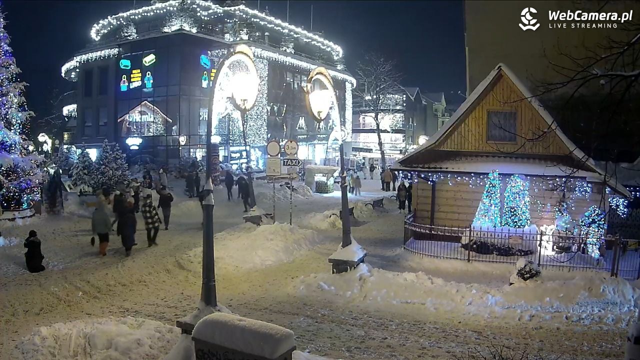Widok na Krupówki w Zakopanem - 07 styczeń 2026, 20:30