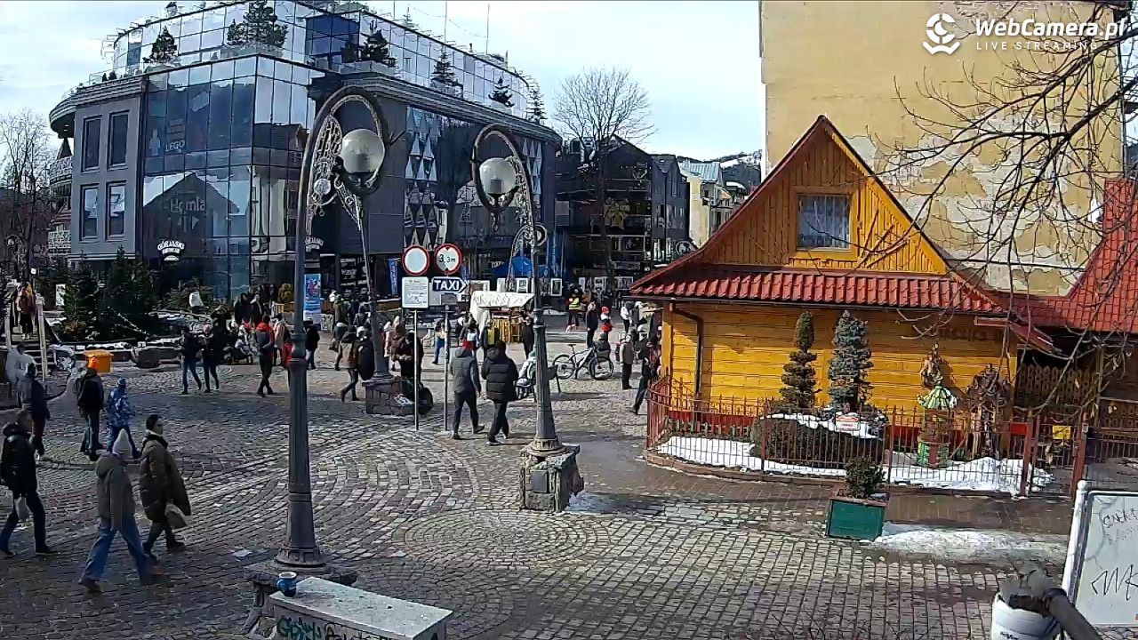 Widok na Krupówki w Zakopanem - 21 luty 2026, 12:07