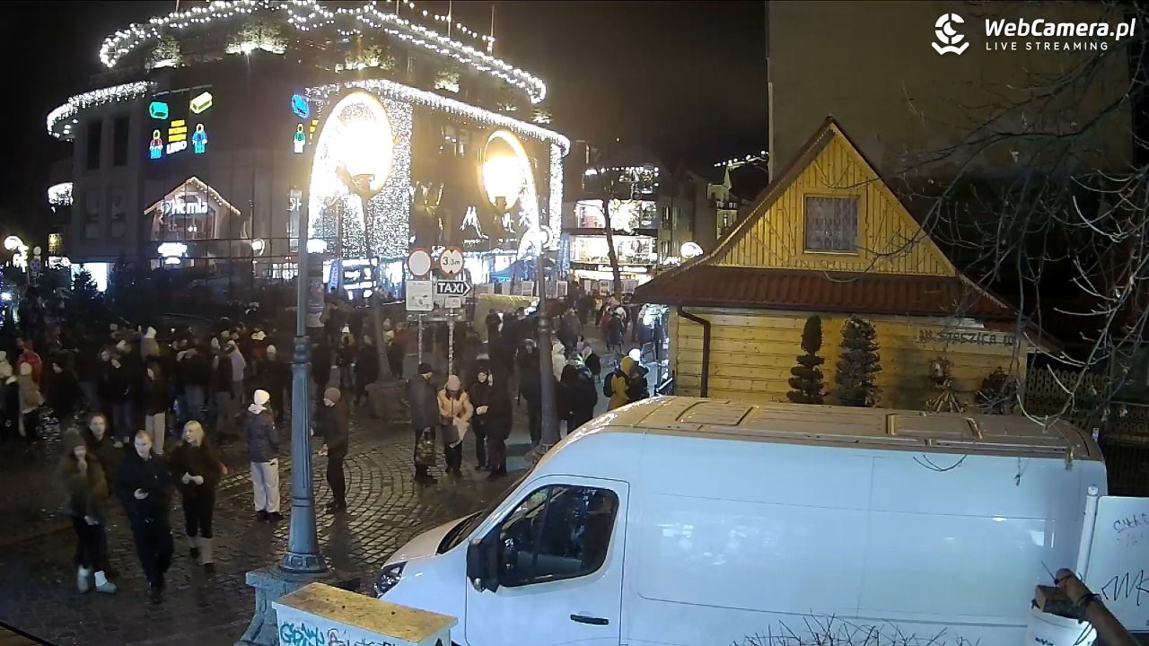 Widok na Krupówki w Zakopanem - 21 luty 2026, 18:36