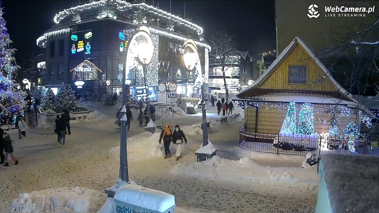 Widok na Krupówki w Zakopanem - 07 styczeń 2026, 19:47