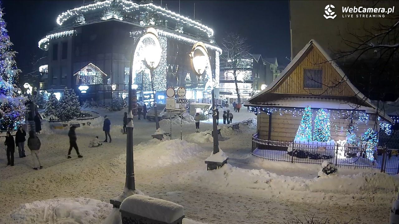 Widok na Krupówki w Zakopanem - 07 styczeń 2026, 21:30