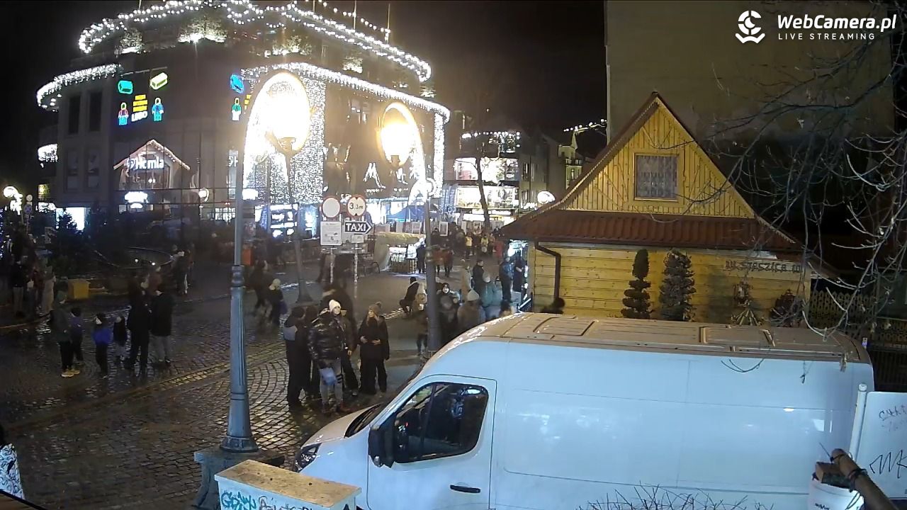 Widok na Krupówki w Zakopanem - 21 luty 2026, 18:12