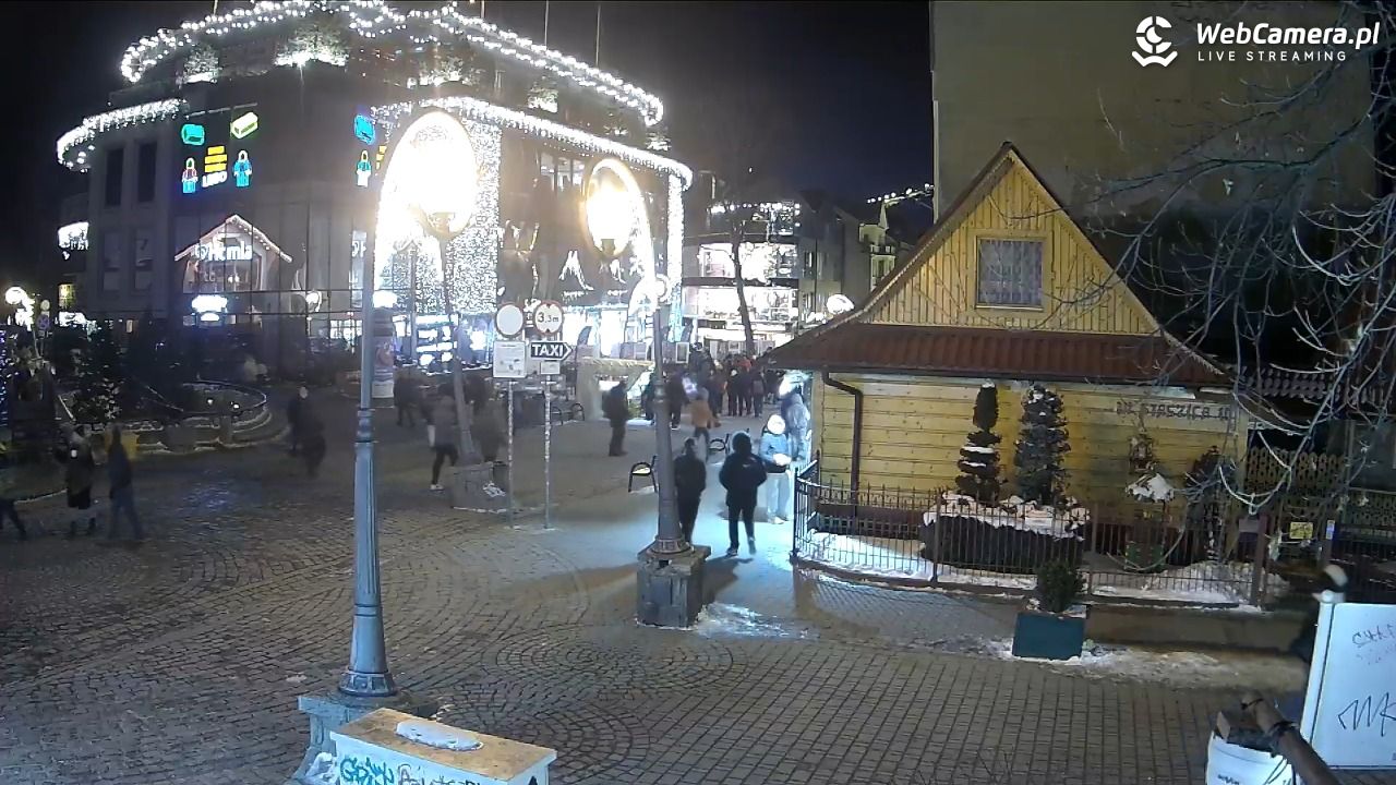 Widok na Krupówki w Zakopanem - 20 luty 2026, 19:16