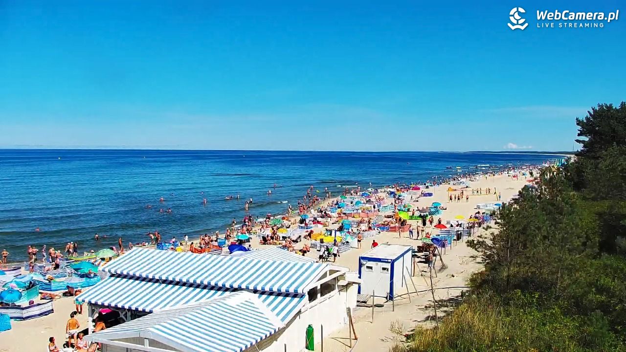 Krynica Morska - widok na plażę - 13 sierpień 2026, 13:20
