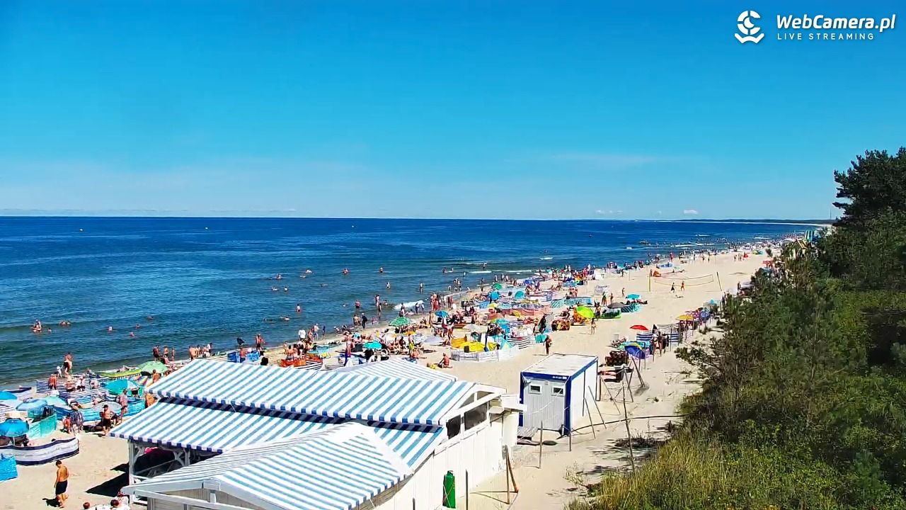 Krynica Morska - widok na plażę - 13 sierpień 2026, 12:45