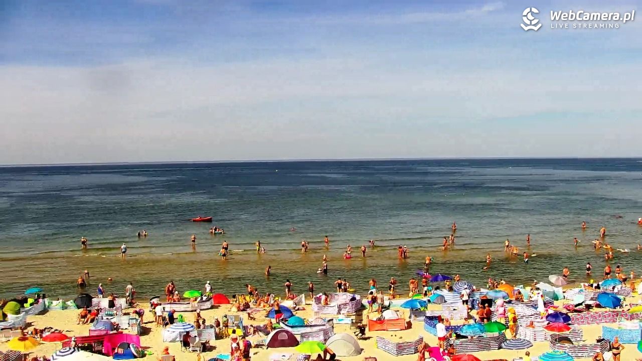 Krynica Morska - widok na plażę - 14 sierpień 2026, 14:28