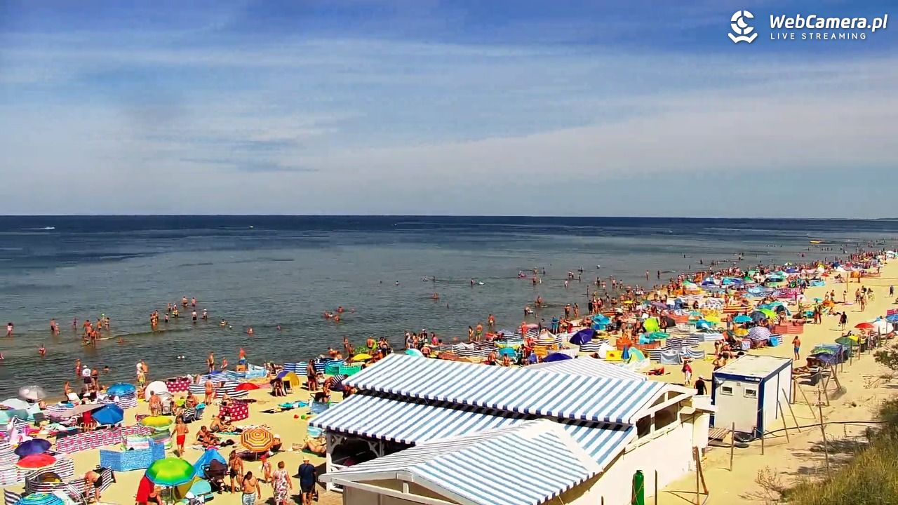 Krynica Morska - widok na plażę - 14 sierpień 2026, 13:04