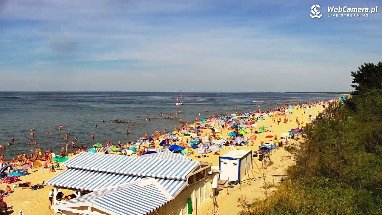 Krynica Morska - widok na plażę - 14 sierpień 2026, 15:20