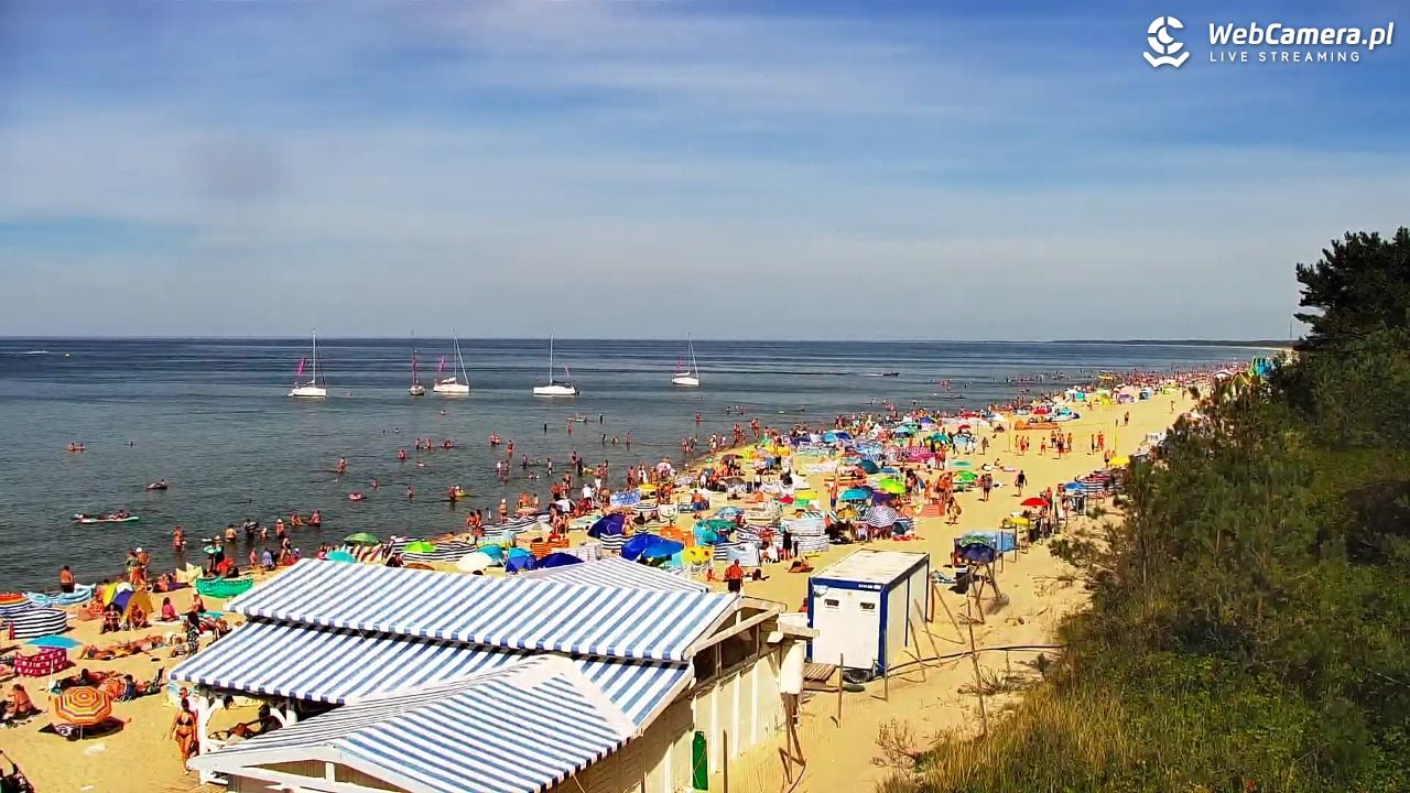 Krynica Morska - widok na plażę - 14 sierpień 2026, 14:52