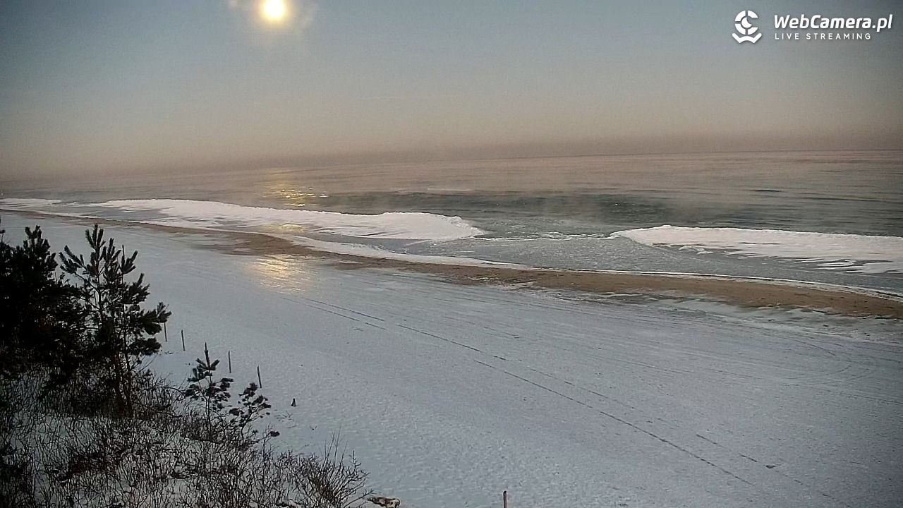 Krynica Morska - widok na plażę - 03 luty 2026, 06:54