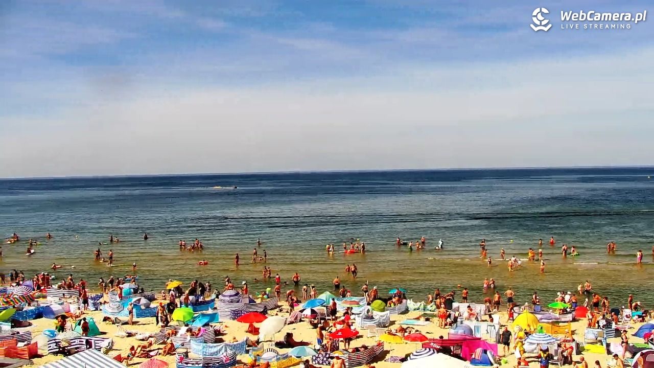 Krynica Morska - widok na plażę - 14 sierpień 2026, 14:00