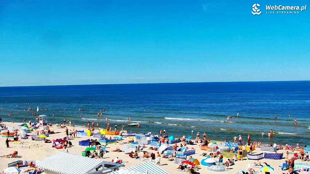 Krynica Morska - widok na plażę - 13 sierpień 2026, 12:24