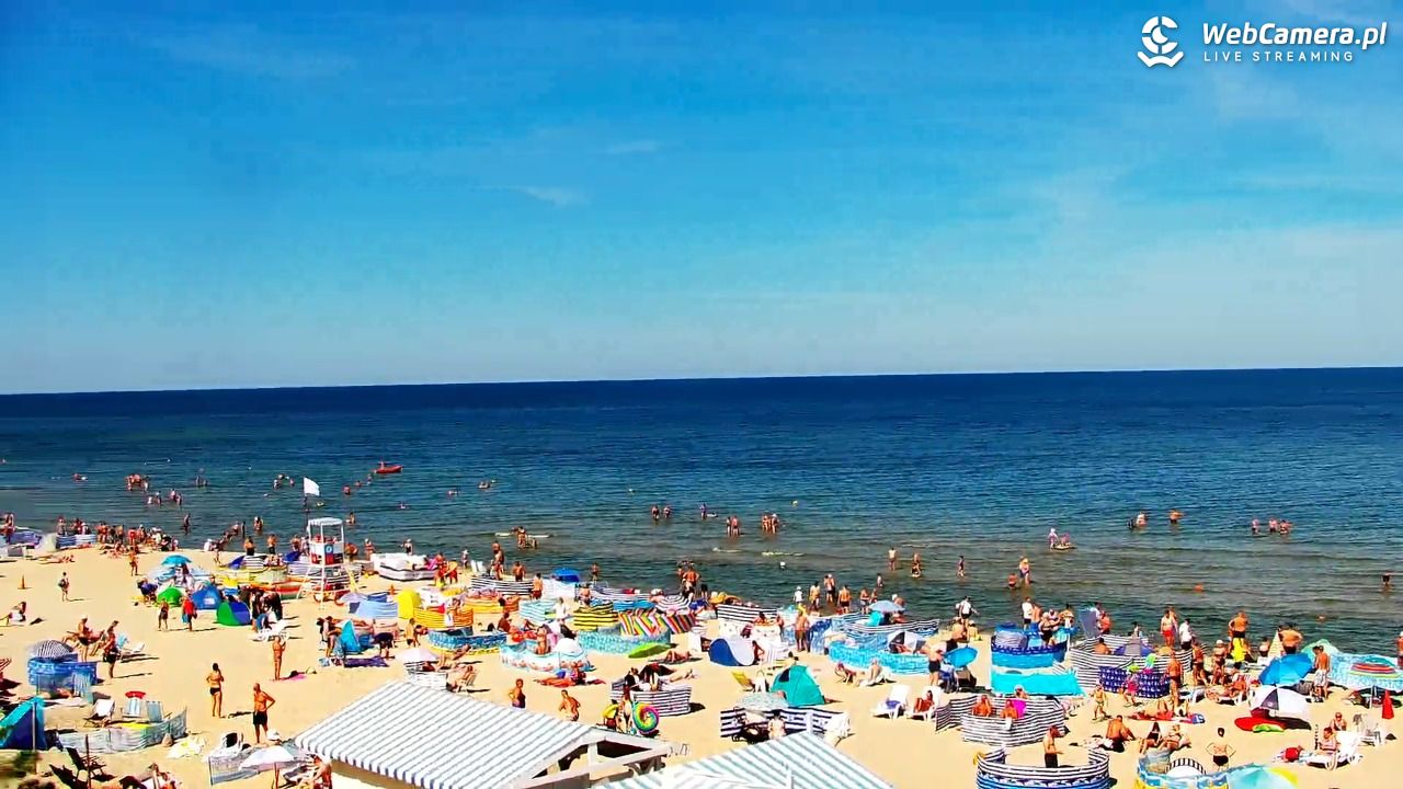 Krynica Morska - widok na plażę - 14 sierpień 2026, 11:15