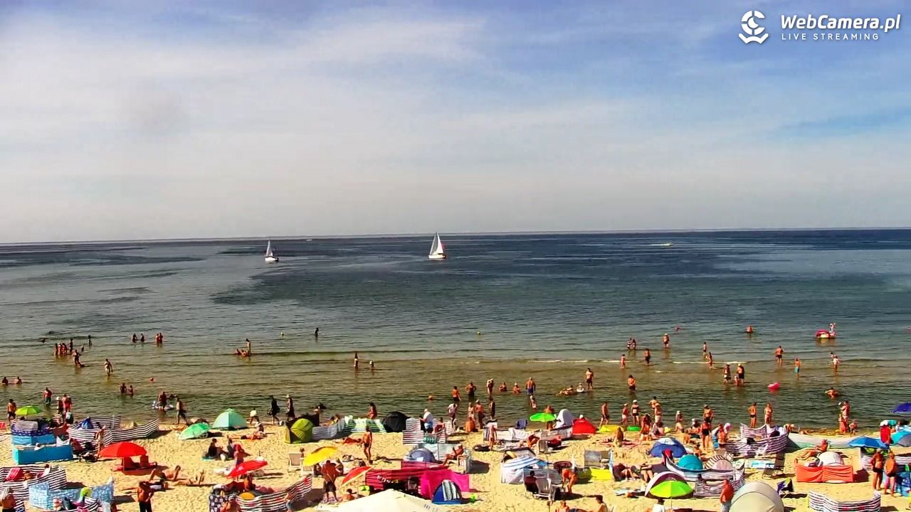 Krynica Morska - widok na plażę - 14 sierpień 2026, 15:15