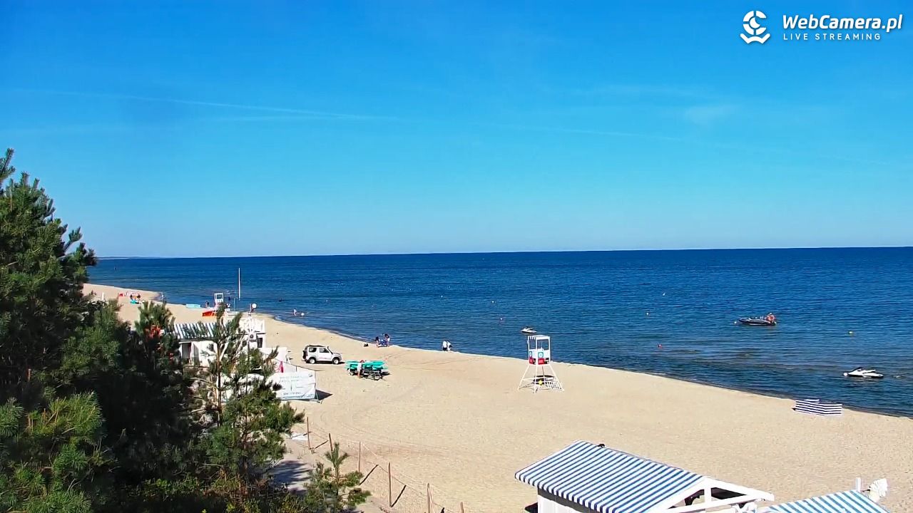 Krynica Morska - widok na plażę - 14 sierpień 2026, 08:40