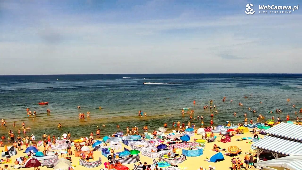 Krynica Morska - widok na plażę - 14 sierpień 2026, 12:58