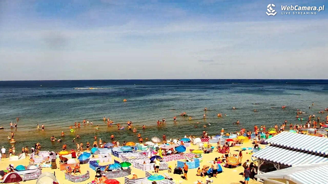 Krynica Morska - widok na plażę - 14 sierpień 2026, 12:50