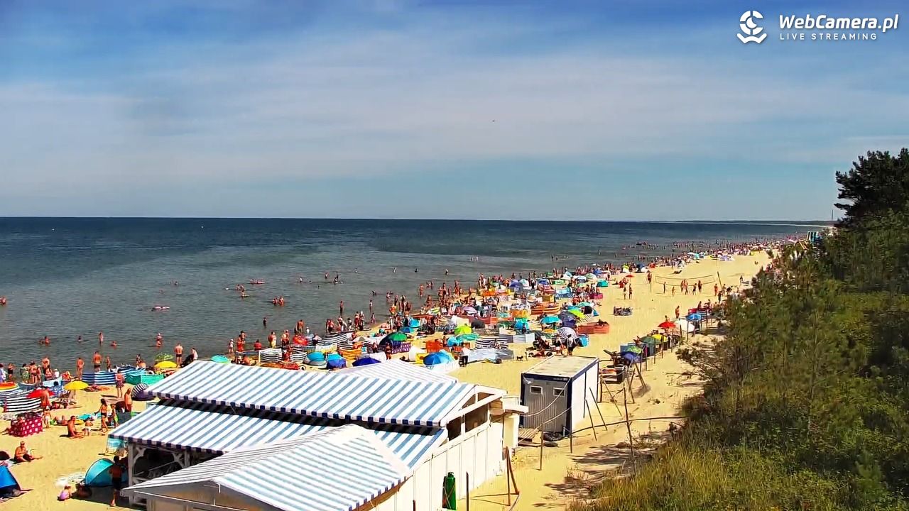 Krynica Morska - widok na plażę - 14 sierpień 2026, 11:55