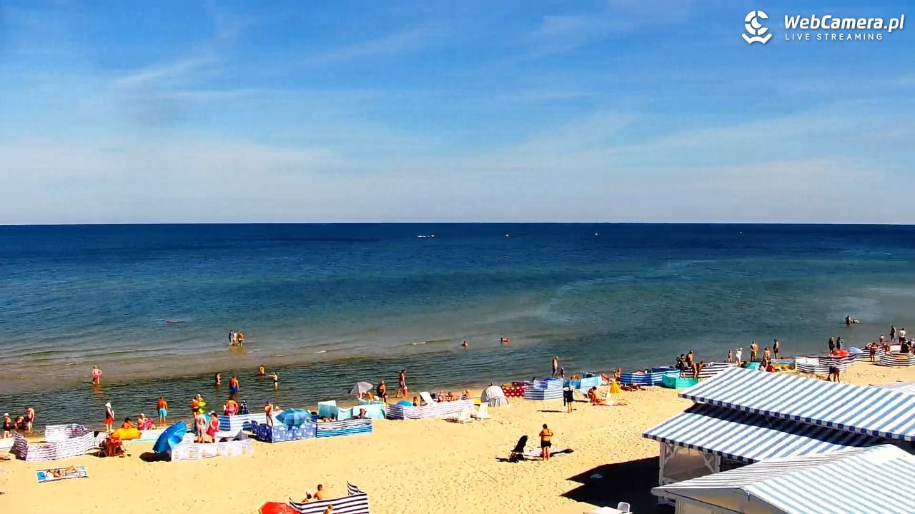 Krynica Morska - widok na plażę - 14 sierpień 2026, 10:15
