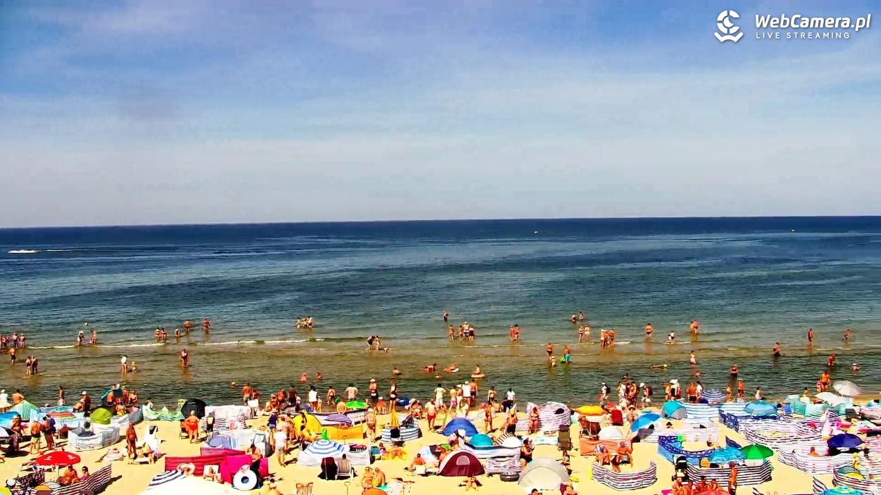 Krynica Morska - widok na plażę - 14 sierpień 2026, 12:55